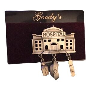 Hospital Themed 3 Charm Brooch Doctors Nurses Medical Rx Uniform Scrub Shirt Pin